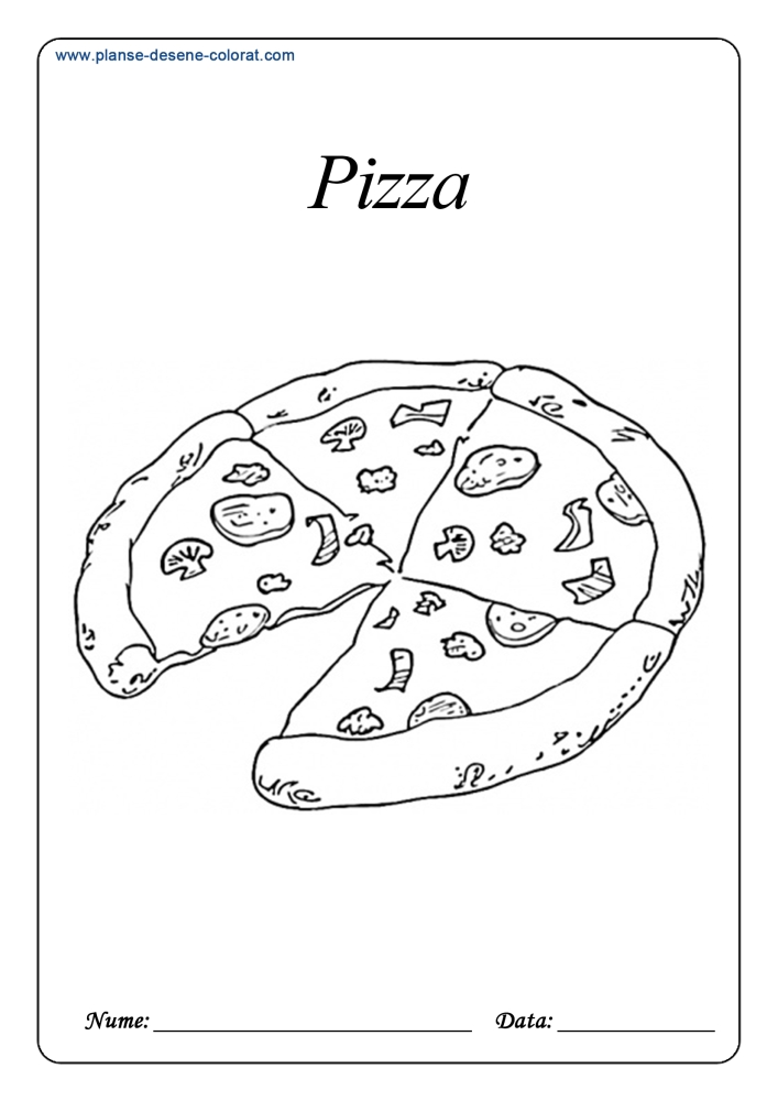 desene de colorat cu alimente pizza